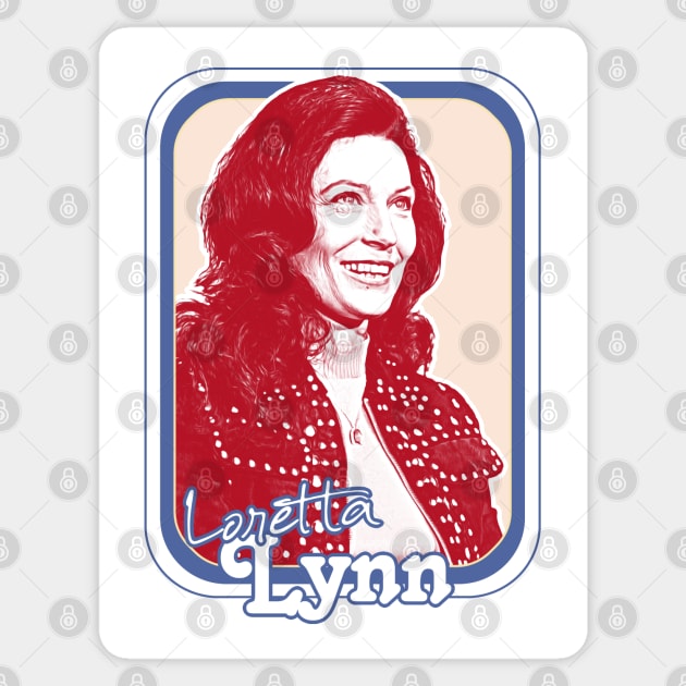 Loretta Lynn // Retro Style Country Music Fan Art Design Sticker by DankFutura